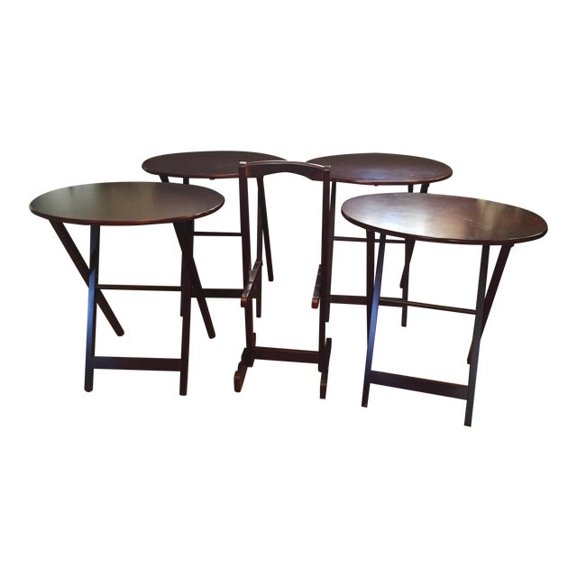 Bombay Co. Oval Snack Tables Set of 5 Chairish