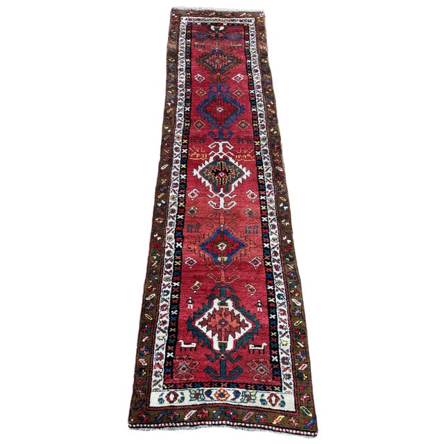 Antique Heriz Runner Rug in Wool, 1890s For Sale - Image 3 of 18