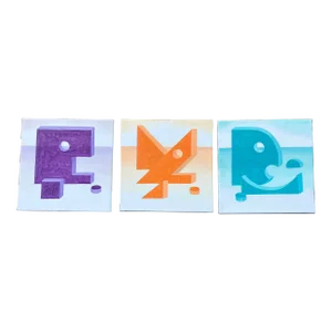 Contemporary Small Original Abstract Geometric Paintings -Set of 3