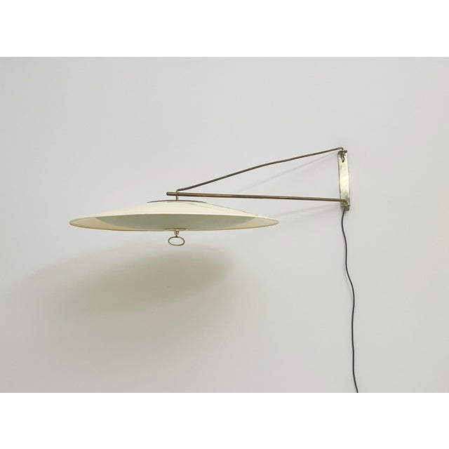 Metal Wall Lamp attributed to Gio Ponti, 1950s For Sale - Image 7 of 7