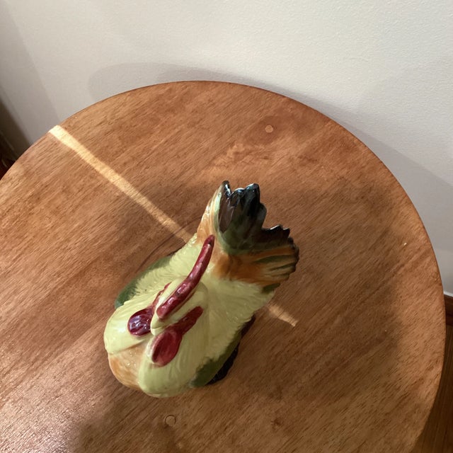 Vintage Hand Painted Colorful Ceramic Rooster in Boots Statue Figure For Sale - Image 9 of 10