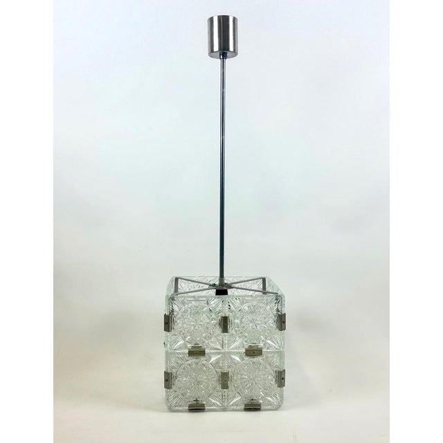 Mid-Century Modern Cube Pendant Lamp from Kamenický Šenov, 1970s For Sale - Image 11 of 17