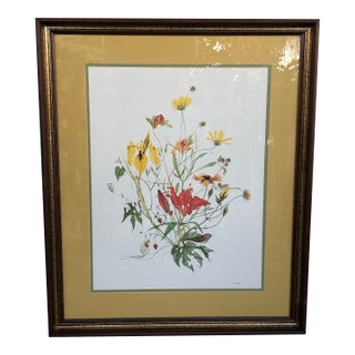 Vintage Botanical Illustration “Spring Floral” by C. Augeri, Large Framed Wall Art For Sale