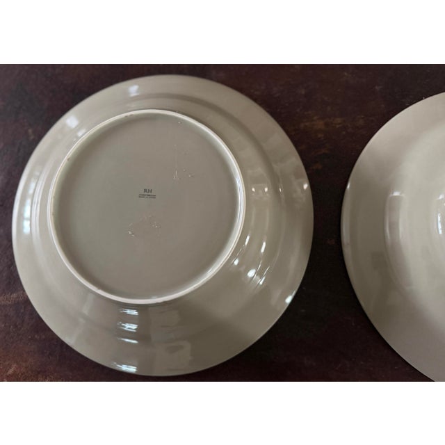 Vintage Restoration Hardware Chinese Porcelain Grand-Rimmed Pasta Bowls Set of 6 For Sale - Image 15 of 16