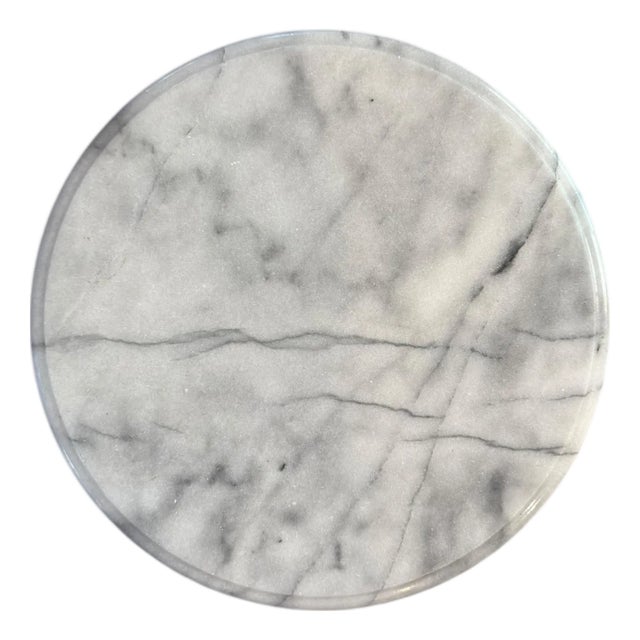 Vintage Carrerra Marble Lazy Susan For Sale