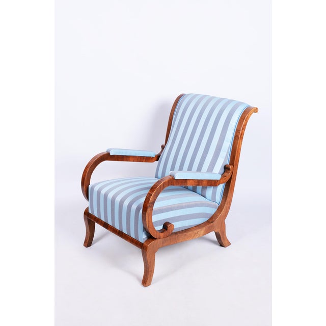 Biedermeier Lounge Chair in Oak, Spruce and Walnut, Austria, 1830s For Sale - Image 12 of 12