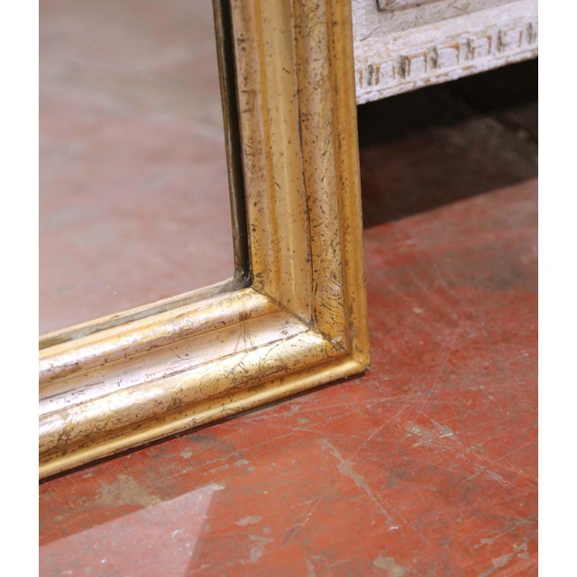 Late 19th Century 19th Century French Louis Philippe Giltwood Mirror With Floral Engraved Motifs For Sale - Image 5 of 6