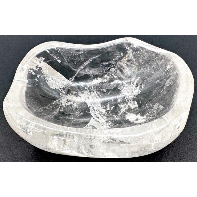 Modern French Modern Carved Rock Crystal Diminutive Organic Bowl For Sale - Image 3 of 6