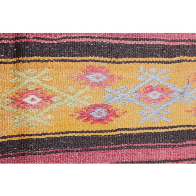 Textile Tribal Vintage Handwoven Kilim Rug - 9'3x5'1 For Sale - Image 7 of 13