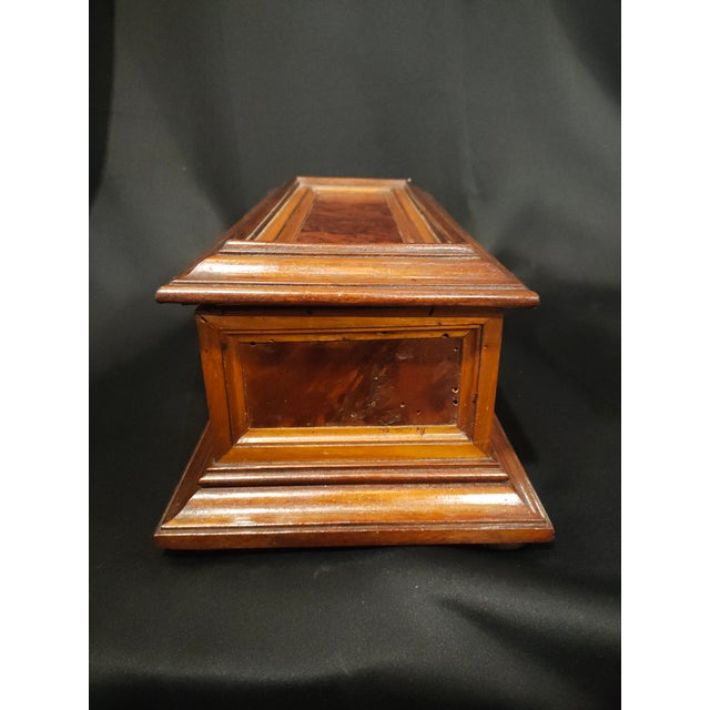 Victorian Late 19th Century Victorian Burl Veneer Jewelry or Document Casket Box For Sale - Image 3 of 8