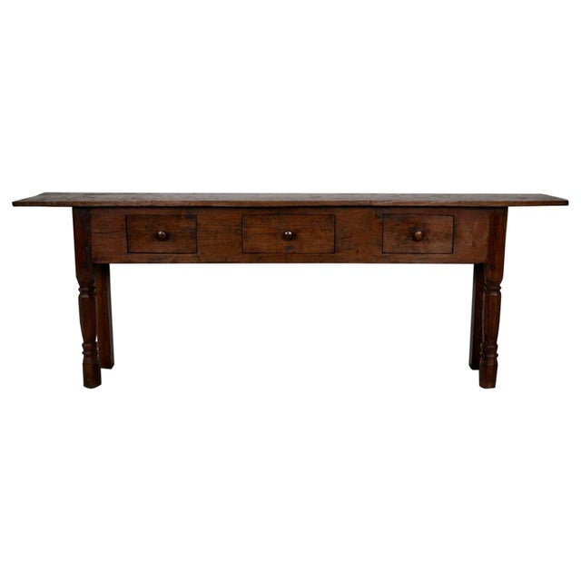 Large Dutch Rustic Colonial Farmhouse Teak Side Table For Sale - Image 16 of 16
