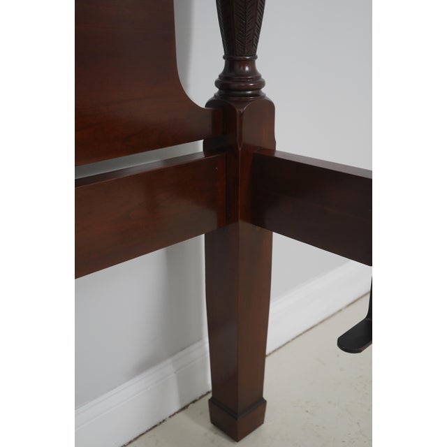 Harden Cherry King-Size Rice Carved Pencil Post Poster Bed For Sale - Image 14 of 17