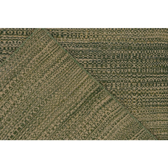 Textile Rug & Kilim’s Contemporary Persian Kilim in Green and Beige Stripes For Sale - Image 7 of 7