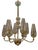 Italian Murano Glass Eight-Light Chandelier with Golden Accents, 1970s For Sale