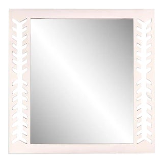 Fleur Home Audubon Spruce Square Mirror in Frosted Petal, 36x36 For Sale