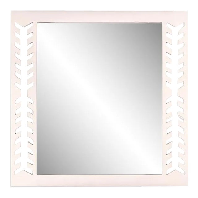 Fleur Home Audubon Spruce Square Mirror in Frosted Petal, 36x36 For Sale