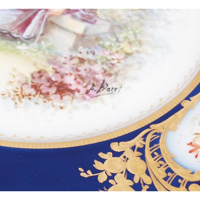 1910s Pair of Antique Hand Painted Cabinet Plates Mounted as Wall Sconces For Sale - Image 5 of 10