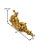 Large golden cherub riding a dolphin in Paul Manship style. Whimsical Mid-Century statement sculpture. Condition: The...