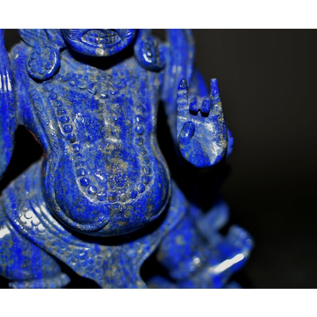 Natural Lapis Indian God Vajrapani Protector For Sale - Image 12 of 17
