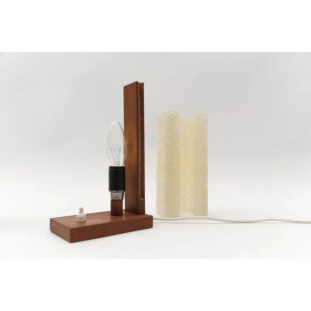 Metal Scandinavian Table Lamps in Teak and Acrylic Granulate, 1960s, Set of 2 For Sale - Image 7 of 9