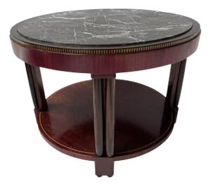 French Art Deco Coffee Table with Marble Top, 1930s