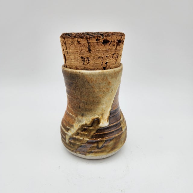 Mid 20th Century Mid 20th Century Studio Pottery Corked Pot (Tall) For Sale - Image 5 of 12