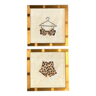 Vintage Original Needlepoint Swimsuit - Set of 2 For Sale