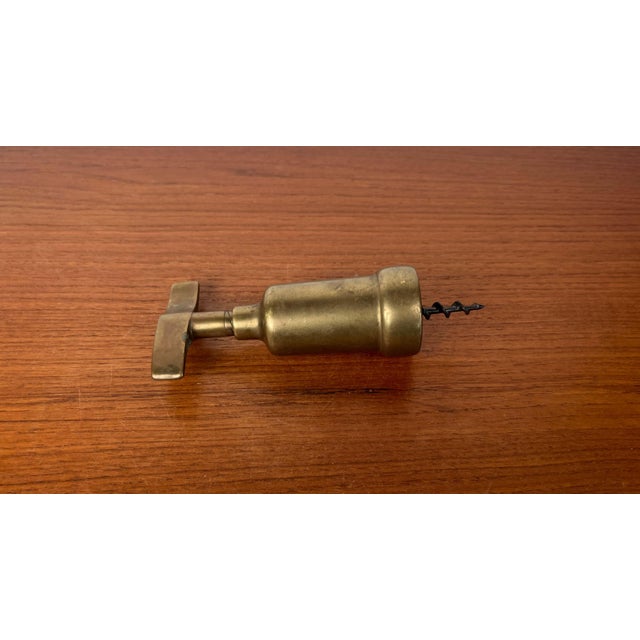 Black Mid-Century Modern Italian Brass Corkscrew Bottler Opener, 1960s For Sale - Image 8 of 13