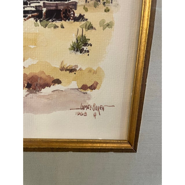 1960s “Cowboy and Horse Orignal Watercolor by James Boren 1921–1990 For Sale In Phoenix - Image 6 of 8