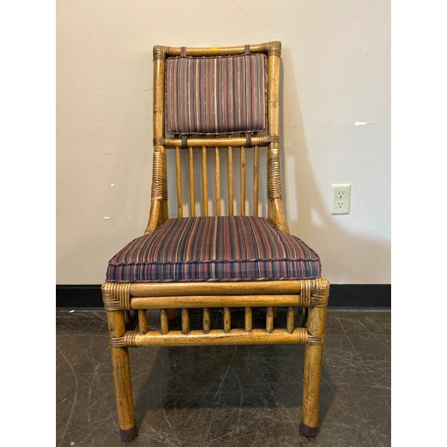 Mid-Century Modern 1970s Henredon Attributed Bamboo Rattan Dining Chairs - Set of 8 For Sale - Image 3 of 14