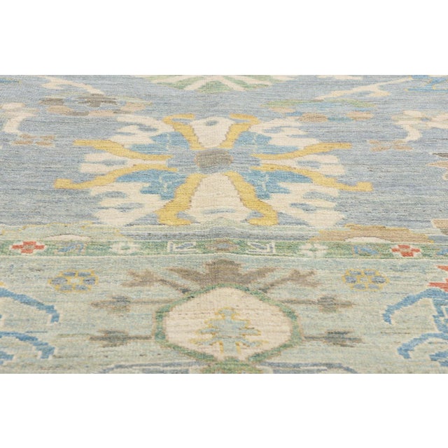 Early 21st Century Blue Persian Sultanabad Rug - 10'02 X 12'04 For Sale - Image 5 of 9