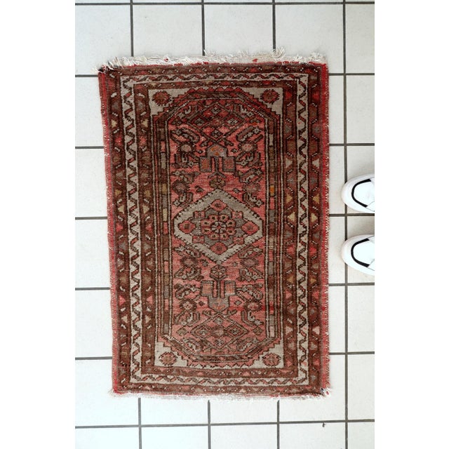 1940s, Vintage Persian Hamadan Rug 2' X 3' For Sale - Image 10 of 11