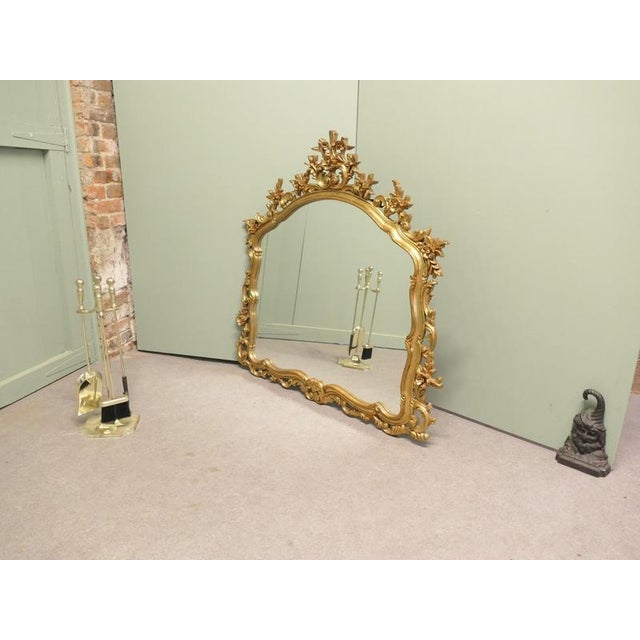 Rococo Large Rococo Style Gilt Wall Mirror, 1960 For Sale - Image 3 of 8