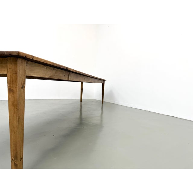 Large Farmhouse Table in Pine with Spindle Legs, 1950s For Sale - Image 17 of 18