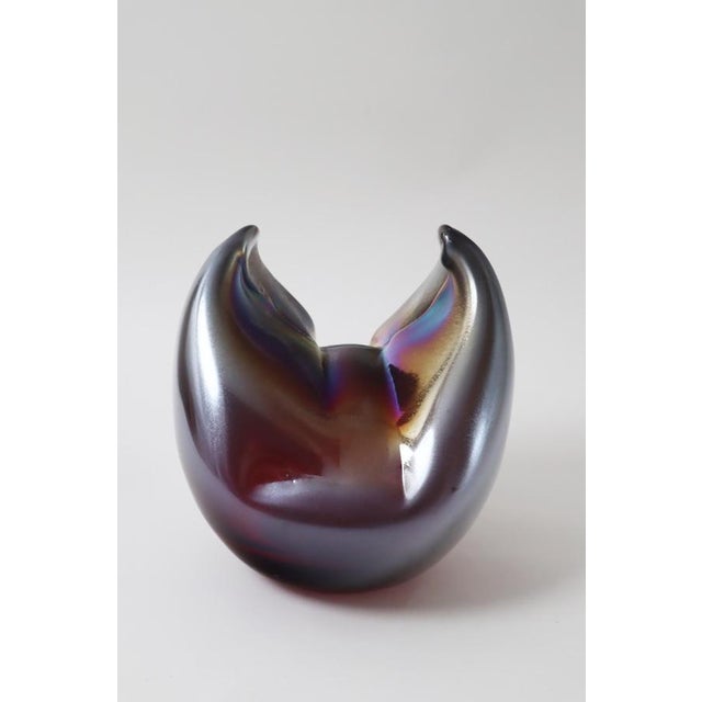 Abstract Iridescent Glass Sculpture, Germany, 1980s For Sale - Image 3 of 15