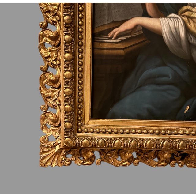 Antique Gilt Framed Old Masters Oil Painting on Canvas Saint Cecilia For Sale - Image 4 of 10