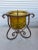 Vintage Cast Iron & Amber Glass Large Candle Holder or Planter For Sale In West Palm - Image 6 of 10