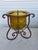 Vintage Cast Iron & Amber Glass Planter For Sale In West Palm - Image 6 of 10