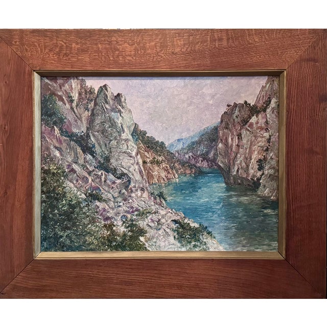 Marius Baron, The Verdon Gorge, 1930, Oil on Canvas, Framed For Sale - Image 7 of 7