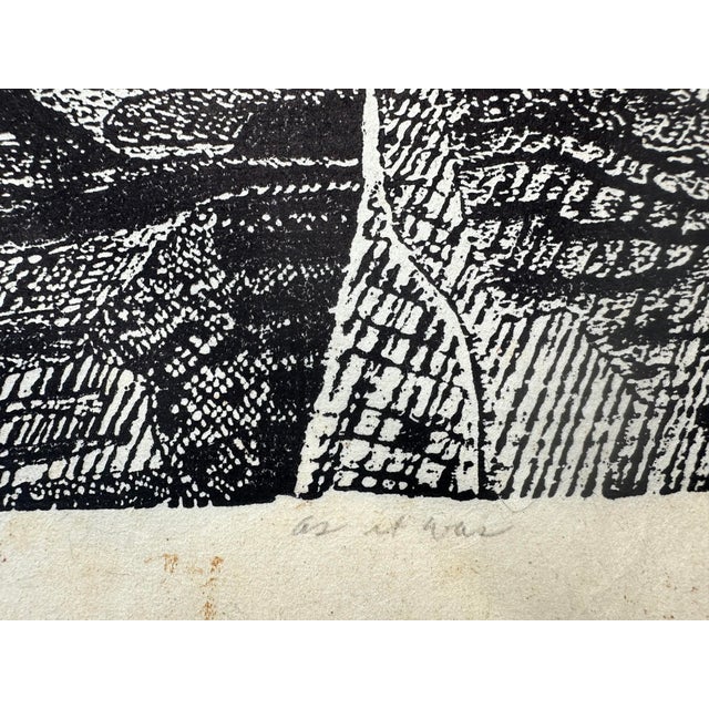 1970s "As It Was" Contemporary Original Block Print For Sale - Image 4 of 7