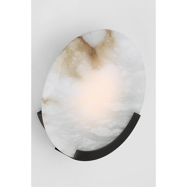 Modern Kelly Wearstler for Visual Comfort Signature Melange 13" Sconce in Bronze with Alabaster For Sale - Image 3 of 5