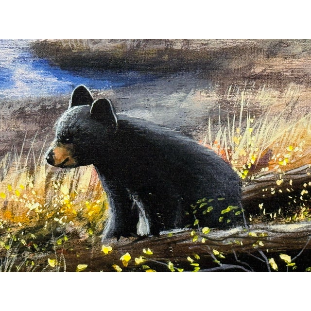 Textile Chuck Black "Routine Visitors" Mountain Wildlife Artwork For Sale - Image 7 of 12