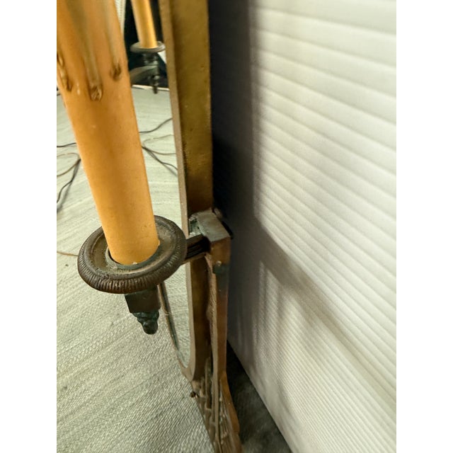 Oscar Bach Brass Mirror With Lights For Sale - Image 11 of 12