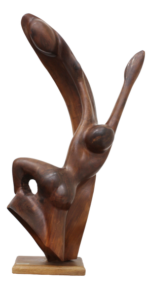 Frank Coronado, Abstract Sculpture, 1980s, Mahogany