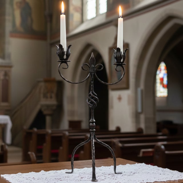 The Royal Touch: The Fleur-de-Lis Candelabra ️ Some pieces of decor whisper; others command the room with a quiet dignity....