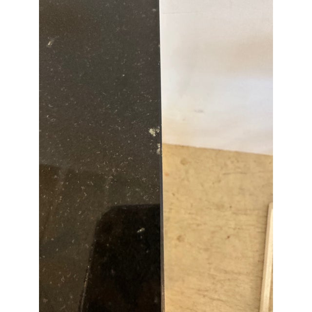 Hollywood Regency Black and White End Tables With Metal and Granite -a Pair For Sale - Image 9 of 9