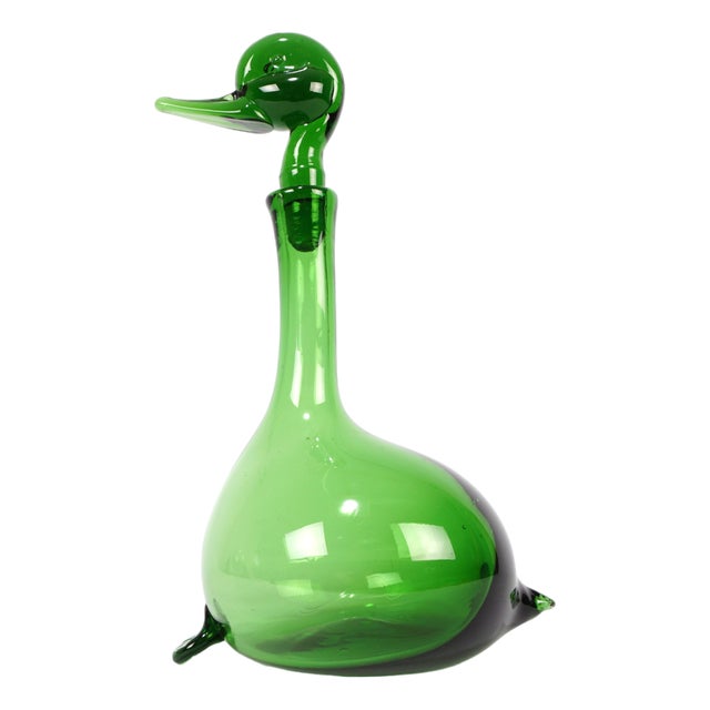Murano Empoli Green Carafe by Gio Ponti, 1950s For Sale