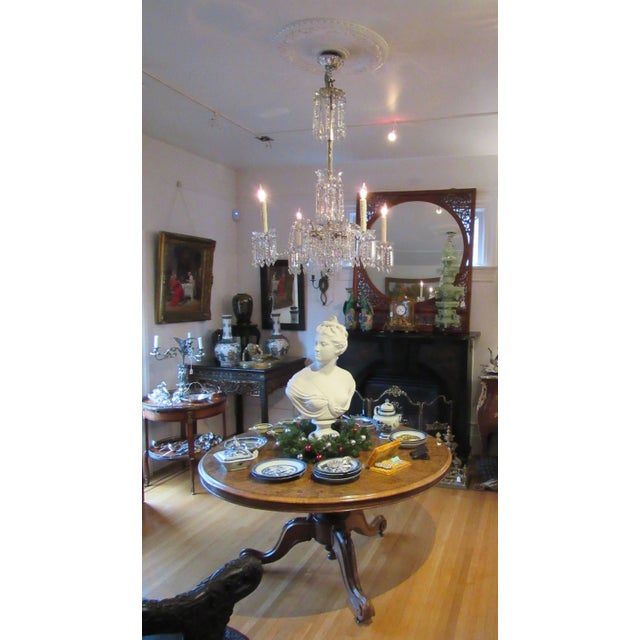 Large European Four-Light Crystal Chandelier, Early 20th Century For Sale - Image 4 of 7