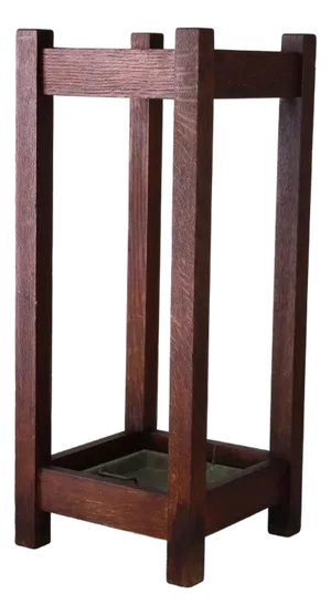 Antique Stickley School Arts & Crafts Mission Oak Umbrella Stand C1910