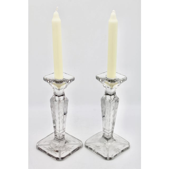 Vintage French Country Crystal Candlesticks For Sale - Image 12 of 12